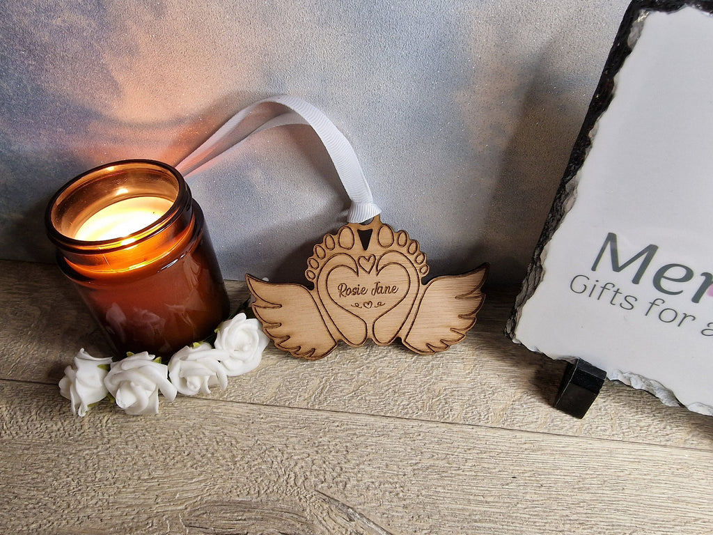 Beautiful Baby memorial bauble hanging ornament, lovely item to remember a lost child. Beautiful gift, for anniversary of death? memory