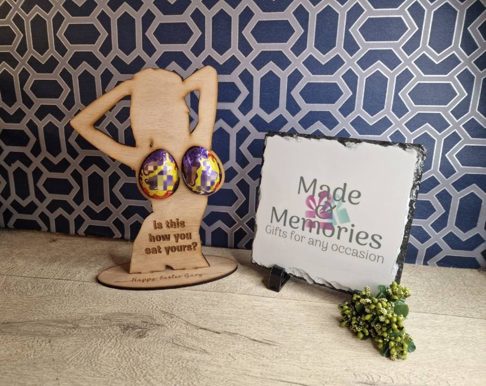 Adult Easter Gift - Personalised Novelty boobs egg holder - Funny, prank, joke, stand, valentines day, birthday present, hen, stag, adult