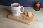 Personalised tea or coffee and biscuit board - Choice of wording - Gift - Present - For him - For her - Tray - Unique - Bespoke - Beer -wine