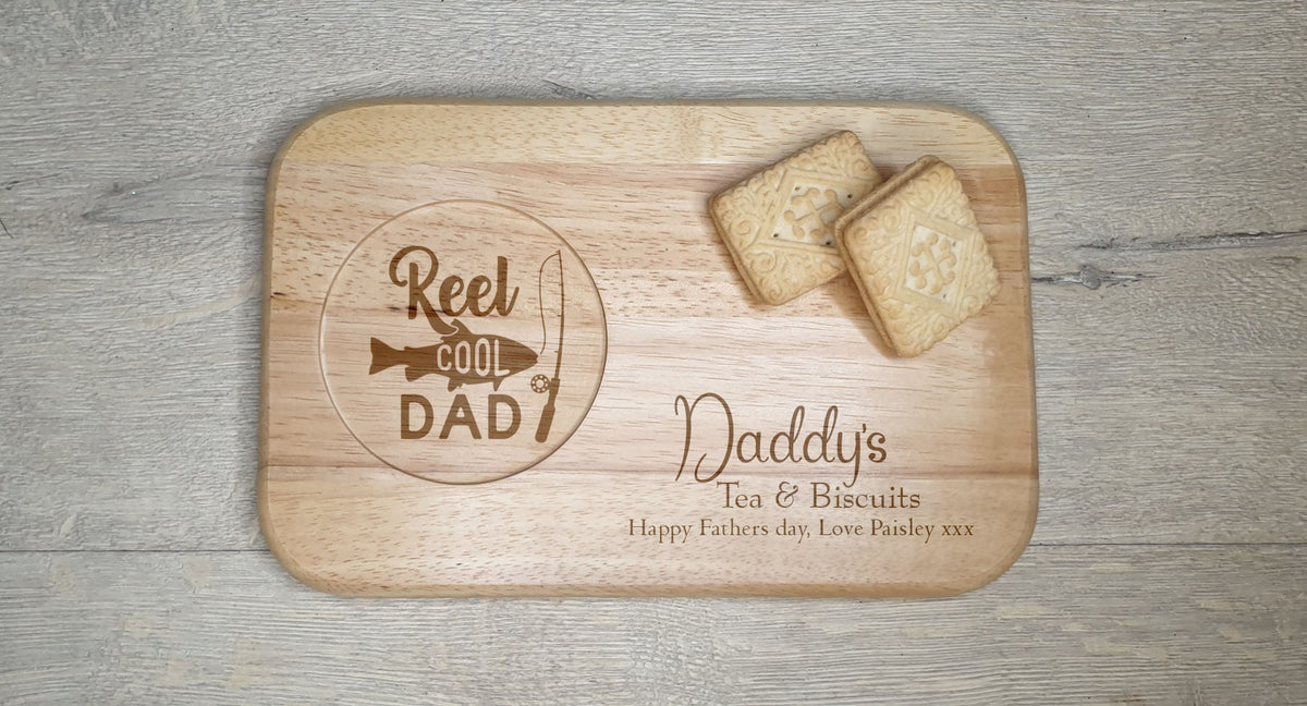 Personalised tea or coffee and biscuit board - Choice of wording - Gift - Present - For him - Tray - Unique - Bespoke - Beer - Wine Fathers