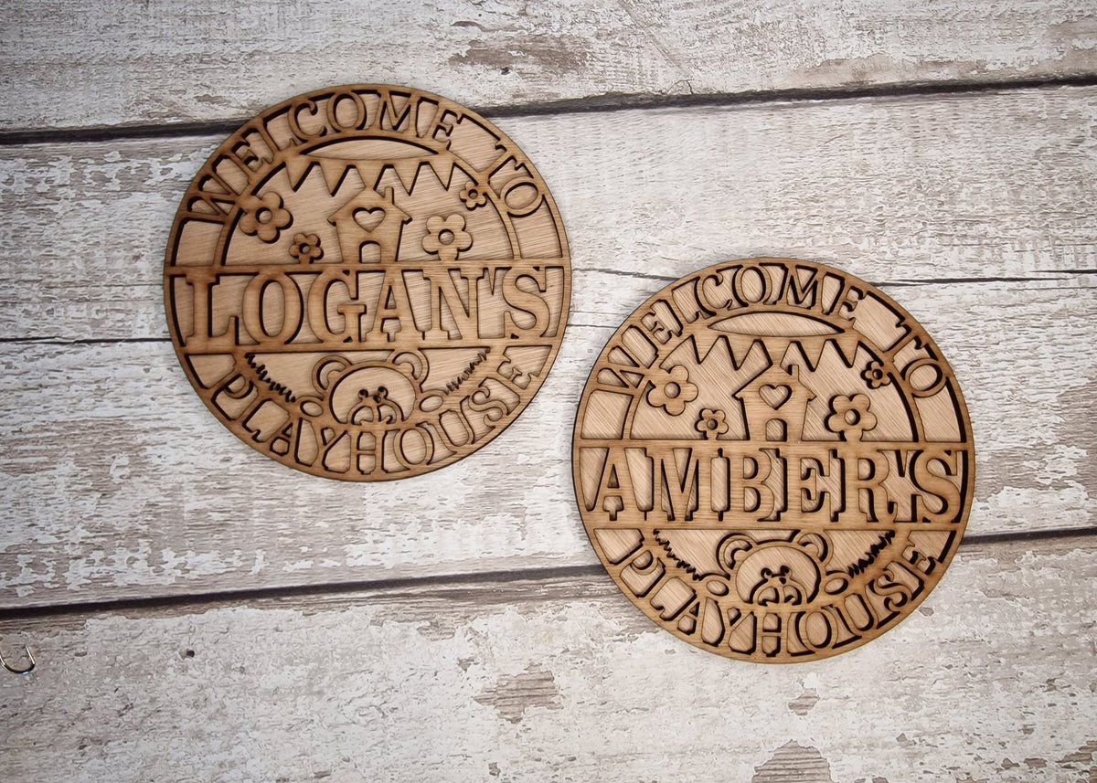 Personalised Playhouse Name Plaque - Child Name Sign - Tree house - Gift - Den - Wendy house - Garden - Child - Children - Nursery