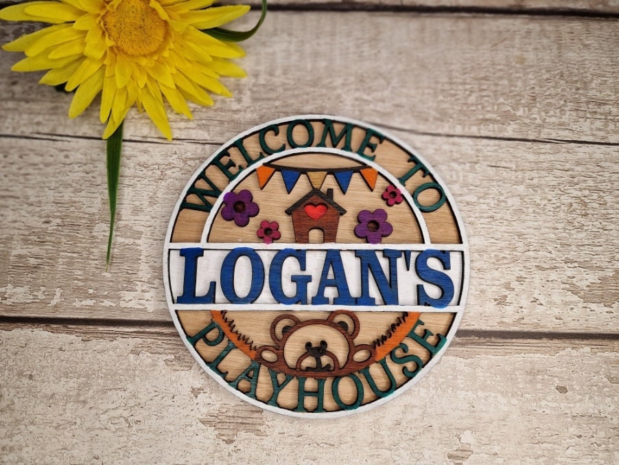 Personalised Playhouse Name Plaque - Child Name Sign - Tree house - Gift - Den - Wendy house - Garden - Child - Children - Nursery