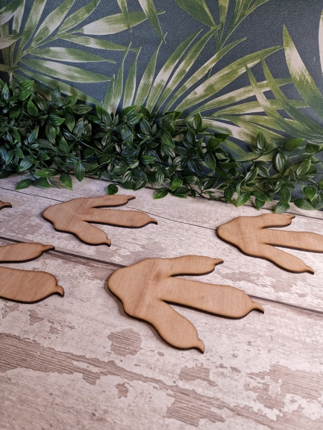 X5 Wooden dinosaur footprints - claw - Dino wall art - T Rex - Bedroom decoration- Prehistoric - decor - Childrens - play room - print