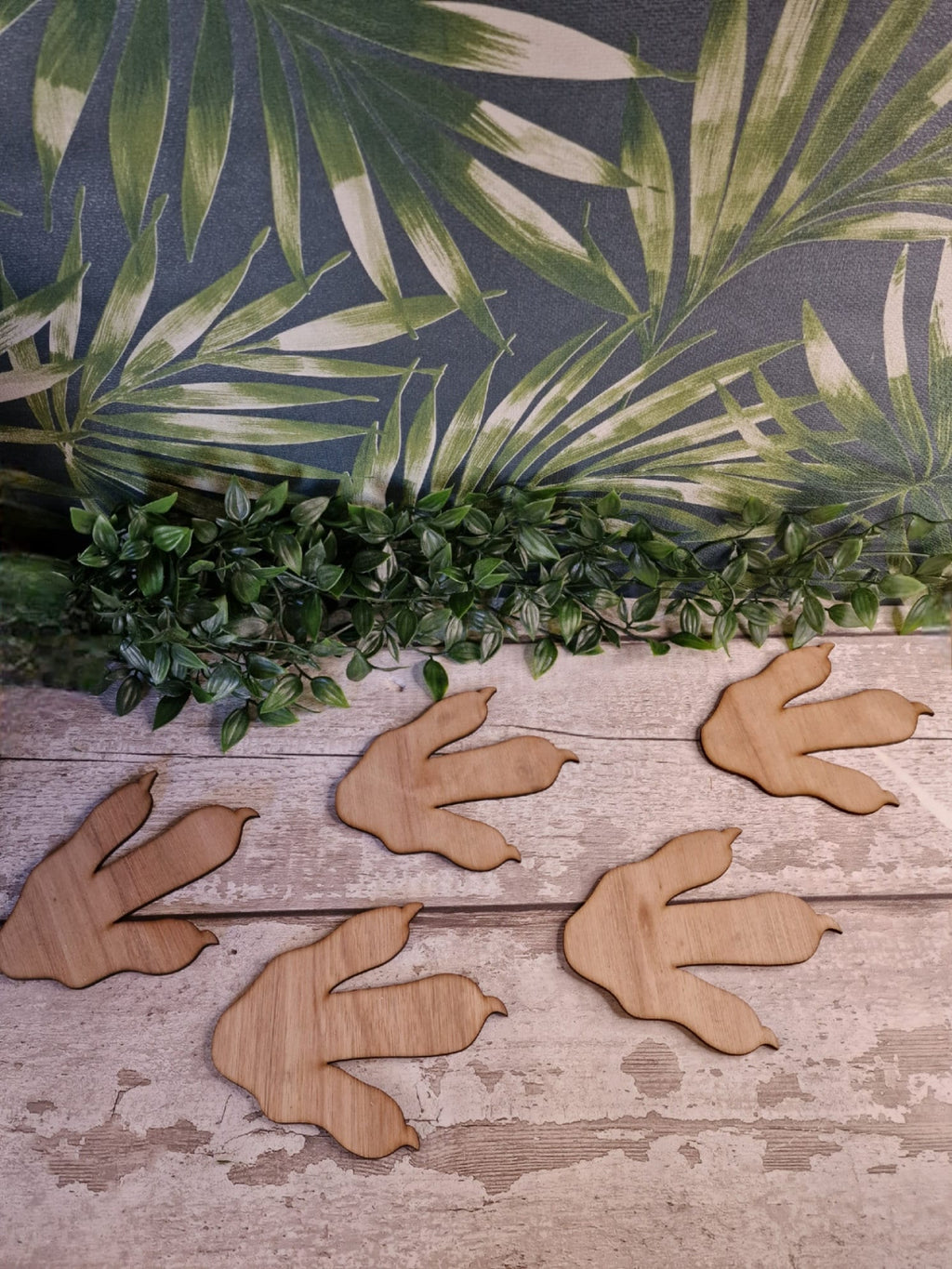 X5 Wooden dinosaur footprints - claw - Dino wall art - T Rex - Bedroom decoration- Prehistoric - decor - Childrens - play room - print