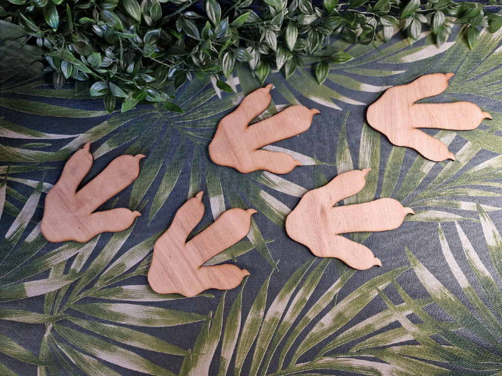 X5 Wooden dinosaur footprints - claw - Dino wall art - T Rex - Bedroom decoration- Prehistoric - decor - Childrens - play room - print