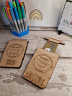 Personalised wooden gift card holder - Teacher thank you gift - graduation - Coffee - teaching - Voucher - end of term present