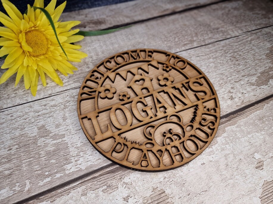 Personalised Playhouse Name Plaque - Child Name Sign - Tree house - Gift - Den - Wendy house - Garden - Child - Children - Nursery