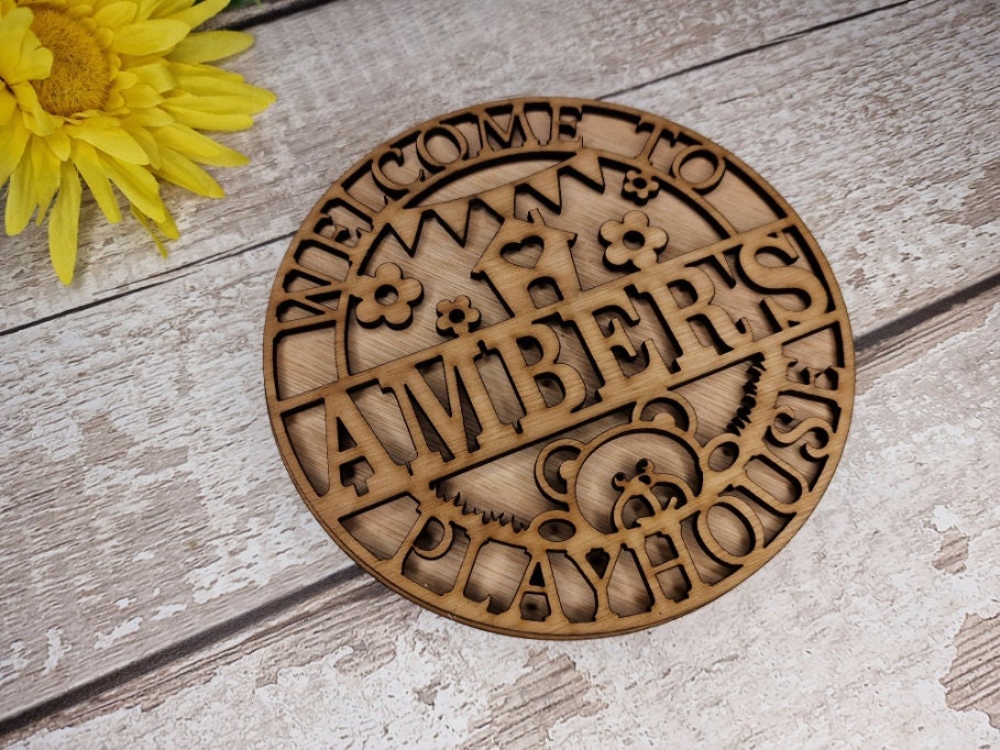 Personalised Playhouse Name Plaque - Child Name Sign - Tree house - Gift - Den - Wendy house - Garden - Child - Children - Nursery