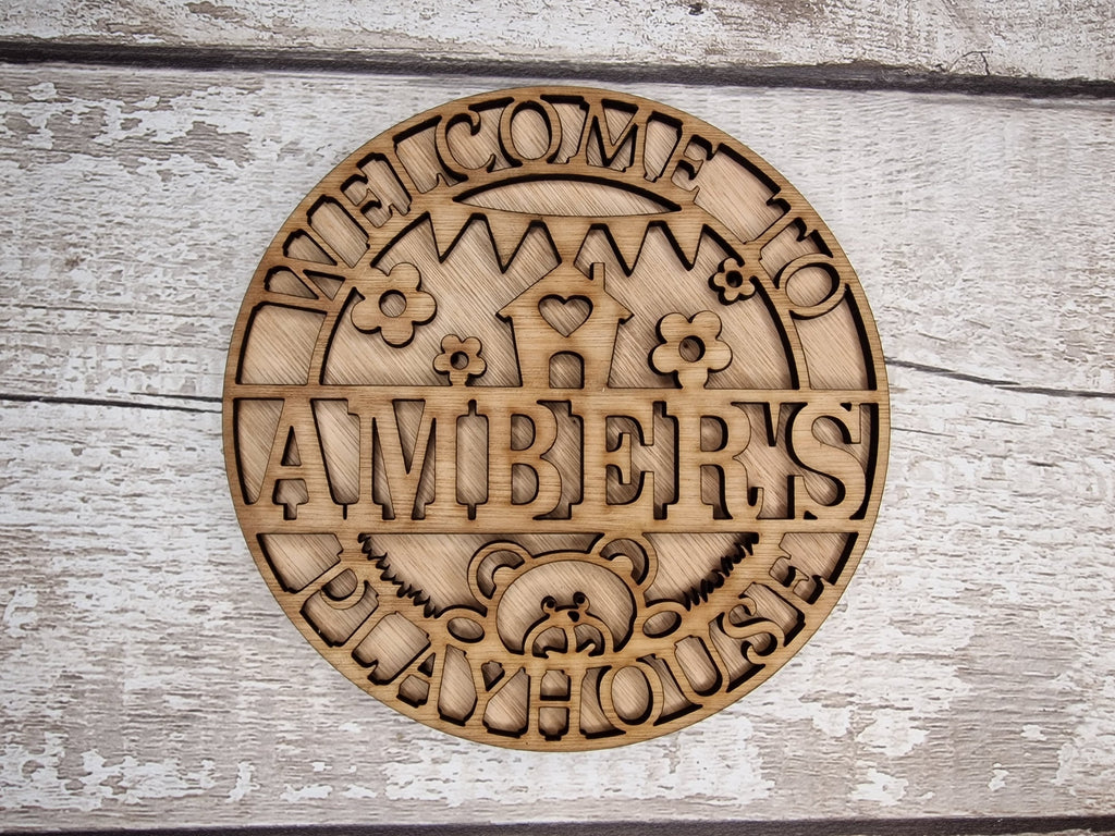 Personalised Playhouse Name Plaque - Child Name Sign - Tree house - Gift - Den - Wendy house - Garden - Child - Children - Nursery