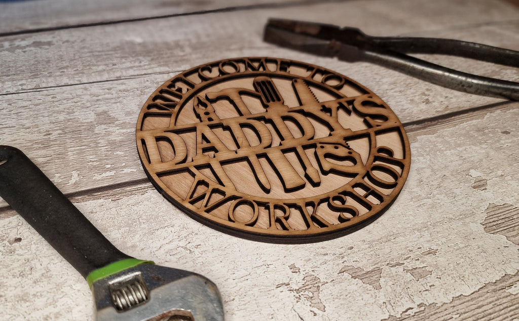 Personalised Workshop Name Plaque - Shed Sign - Man cave - Gift - Den - Garage - Garden - Dad - Grandad - Daddy - Friend - Colleague