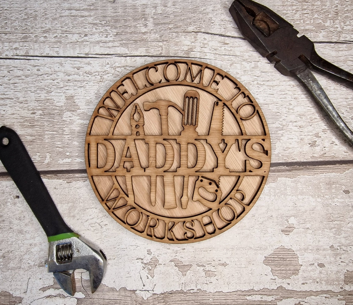 Personalised Workshop Name Plaque - Shed Sign - Man cave - Gift - Den - Garage - Garden - Dad - Grandad - Daddy - Friend - Colleague