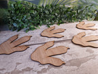 X5 Wooden dinosaur footprints - claw - Dino wall art - T Rex - Bedroom decoration- Prehistoric - decor - Childrens - play room - print