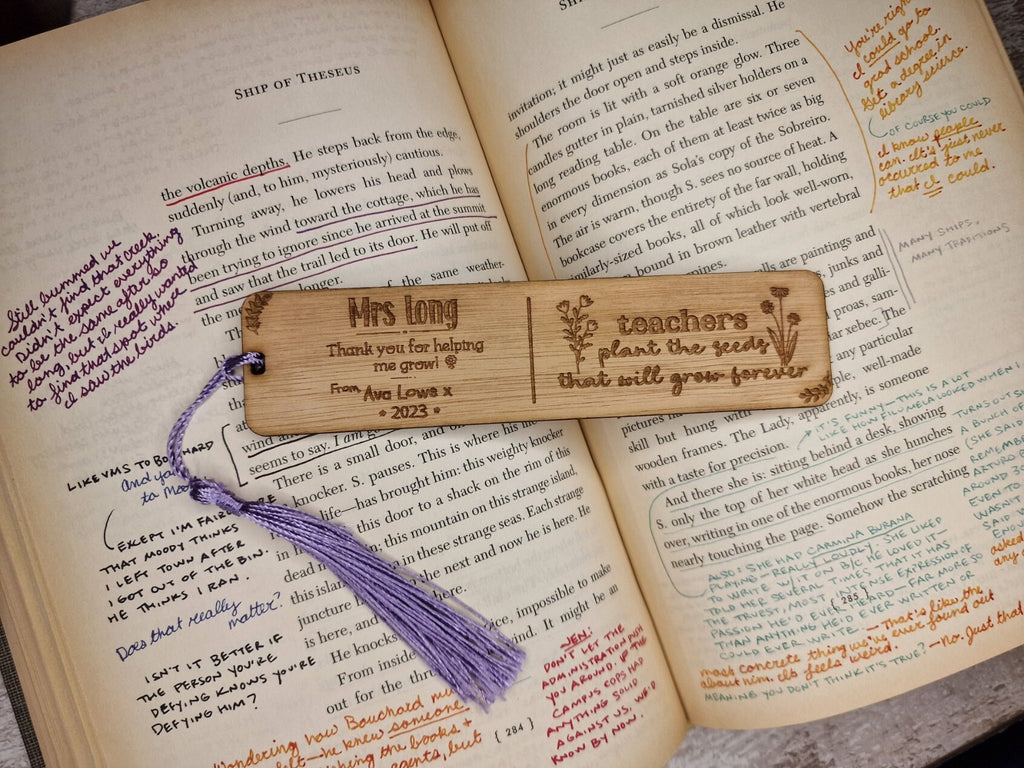 personalised wooden bookmark - Teacher thank you gift - graduation - Teacher - teaching - thank you gift - end of term present.