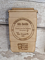 Personalised wooden gift card holder - Teacher thank you gift - graduation - Coffee - teaching - Voucher - end of term present