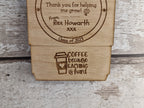 Personalised wooden gift card holder - Teacher thank you gift - graduation - Coffee - teaching - Voucher - end of term present