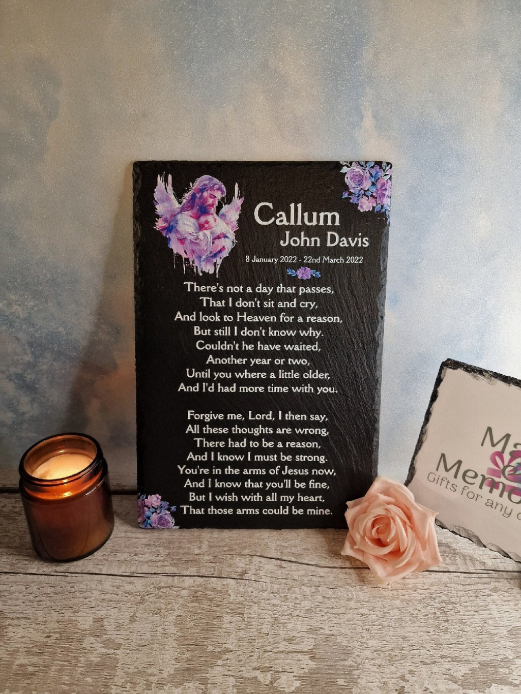 Baby - Child Memorial Grave Decoration, memorial slate, indoor or outdoor, Grave marker - Anniversary - Decor - Garden - Stake - Plaque