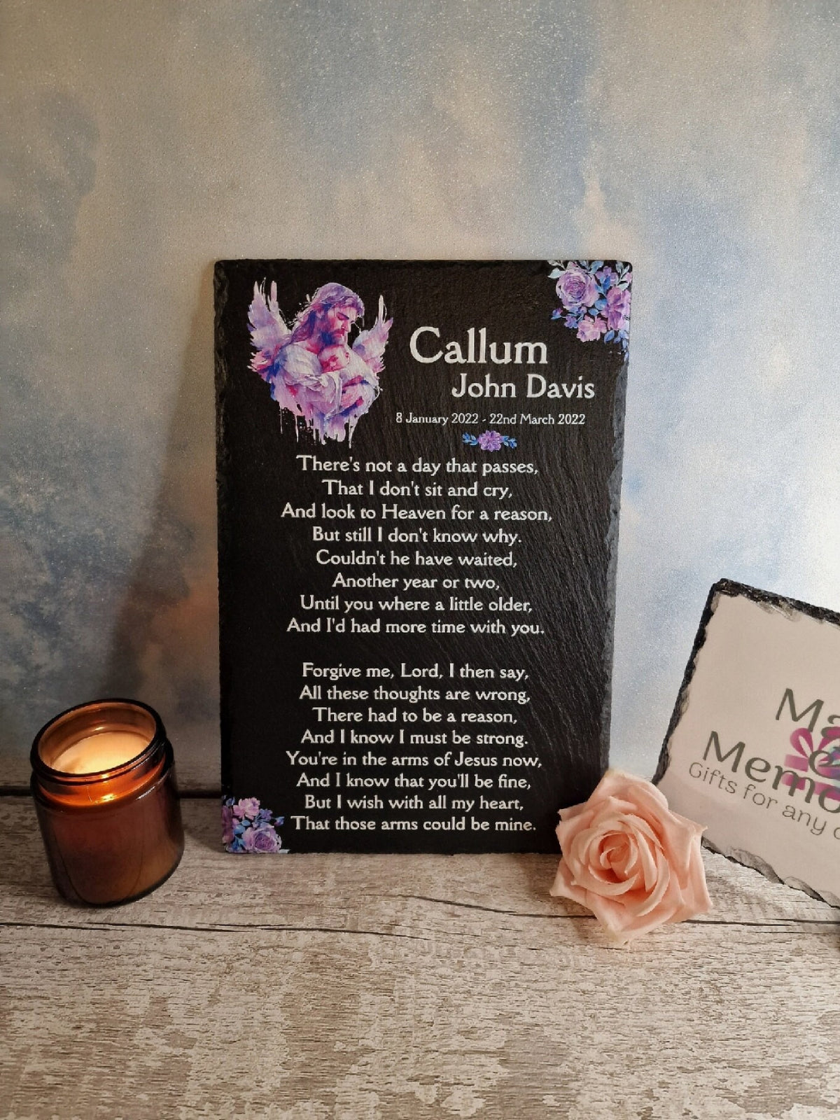 Baby - Child Memorial Grave Decoration, memorial slate, indoor or outdoor, Grave marker - Anniversary - Decor - Garden - Stake - Plaque