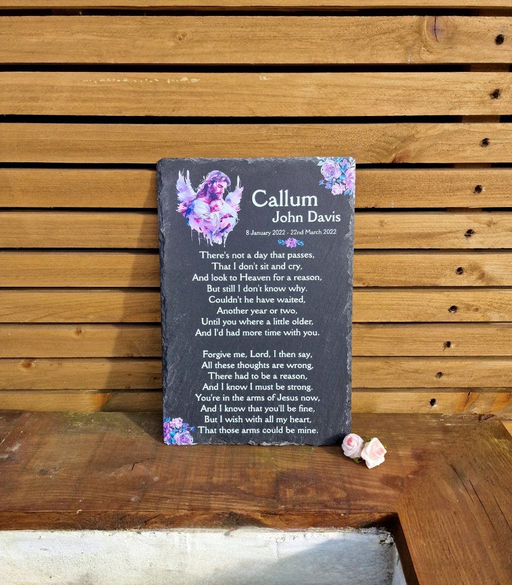 Baby - Child Memorial Grave Decoration, memorial slate, indoor or outdoor, Grave marker - Anniversary - Decor - Garden - Stake - Plaque