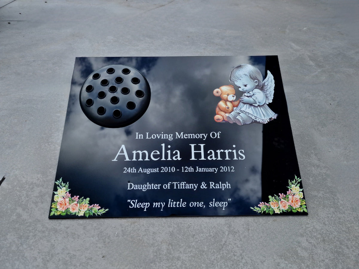 Personalised baby memorial grave marker, Temporary headstone, outdoor, remembering your loved ones - Child - Girl - Miscarriage - Angel