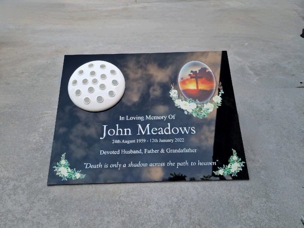 Personalised memorial grave marker, Temporary headstone, outdoor, remembering your loved ones - Male - Female - decoration - Angel - Cross