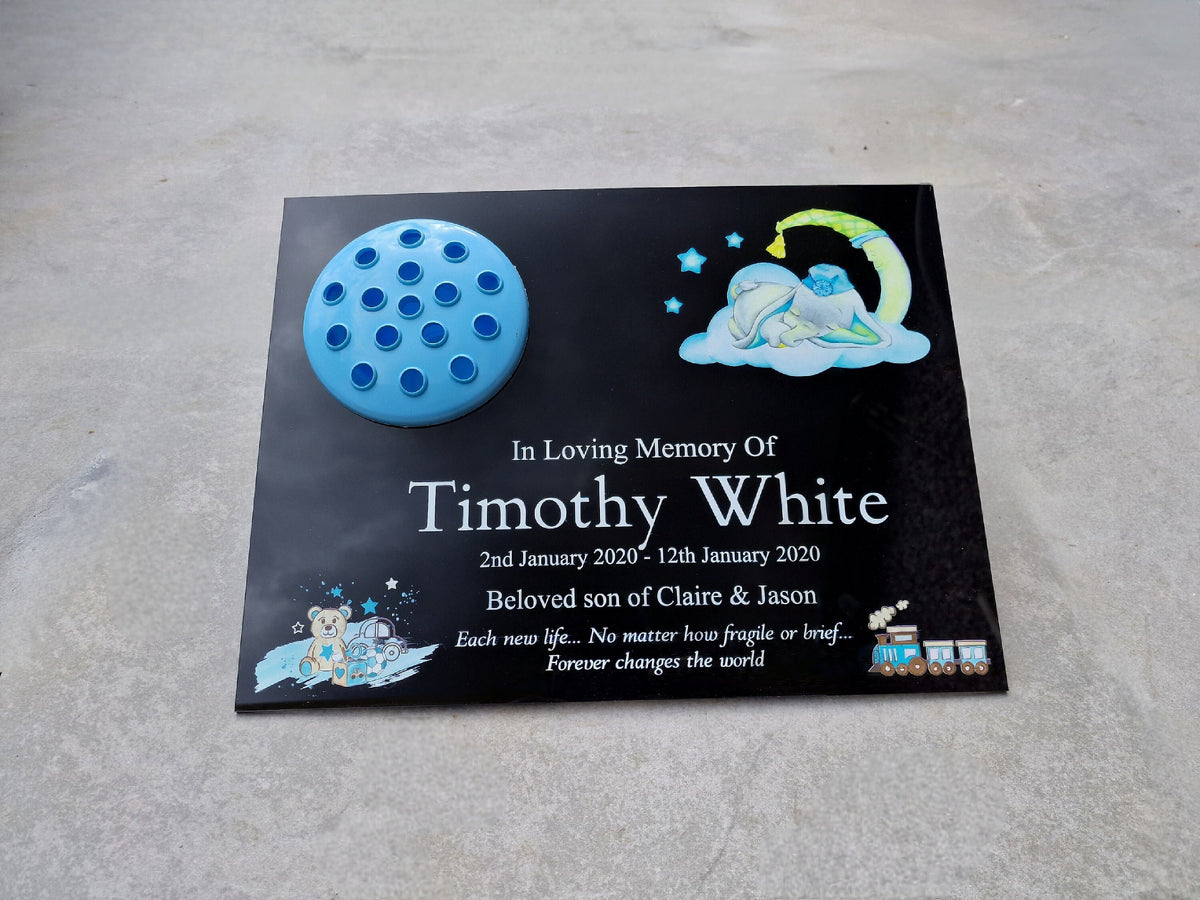 Personalised baby memorial grave marker, Temporary headstone, outdoor, remembering your loved ones - Child - Boy - Miscarriage - Angel