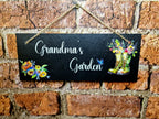 Personalised garden sign decoration - Printed onto high quality Welsh slate - great gift for garden lover - Gardening - rockery - yard art