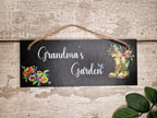 Personalised garden sign decoration - Printed onto high quality Welsh slate - great gift for garden lover - Gardening - rockery - yard art