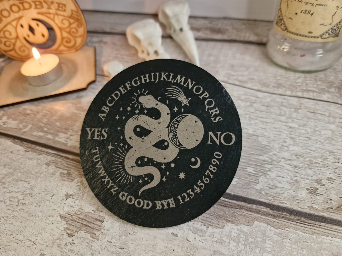 Ouija board game Coaster - Candle display stand - Snake -Beautiful yet spooky Halloween decoration - novelty - decor - home- zombie witch