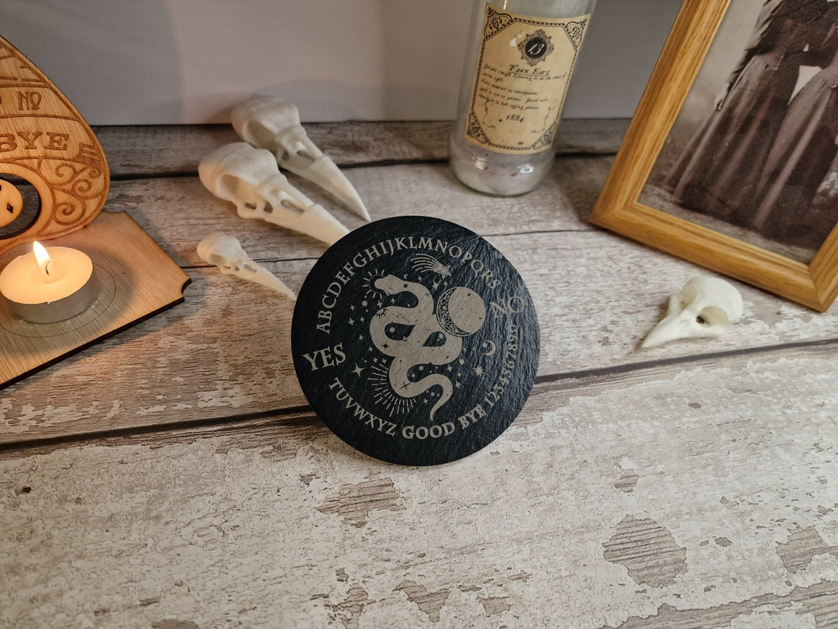 Ouija board game Coaster - Candle display stand - Snake -Beautiful yet spooky Halloween decoration - novelty - decor - home- zombie witch
