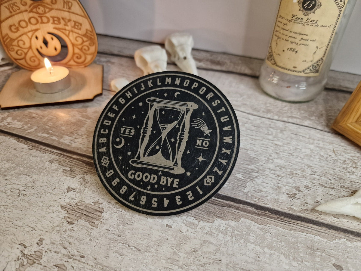 Ouija board game Coaster - Candle display stand - Beautiful yet spooky Halloween decoration - novelty - decor - home - zombie - witch