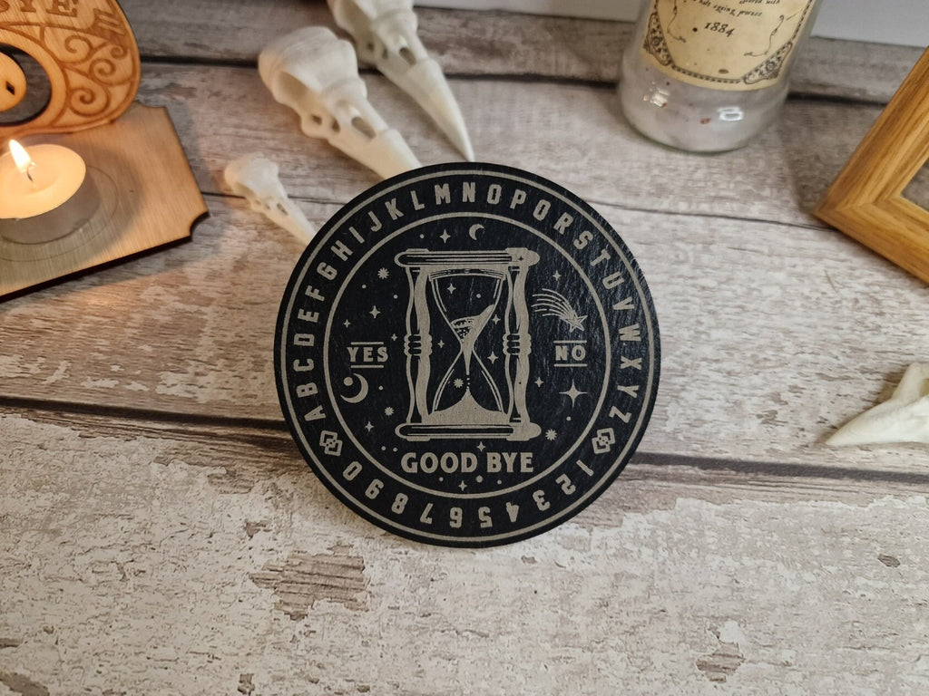 Ouija board game Coaster - Candle display stand - Beautiful yet spooky Halloween decoration - novelty - decor - home - zombie - witch
