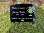 Personalised Tree Memorial or grave marker, memory plaque, Garden - Caravan - Grave side - Park - sign - engraving - anniversary - marker