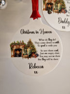 Christmas in Heaven Memorial bauble - Decoration - Stocking filler - Anniversary - Gift - Present - Unusual - Personalised - For him or Her