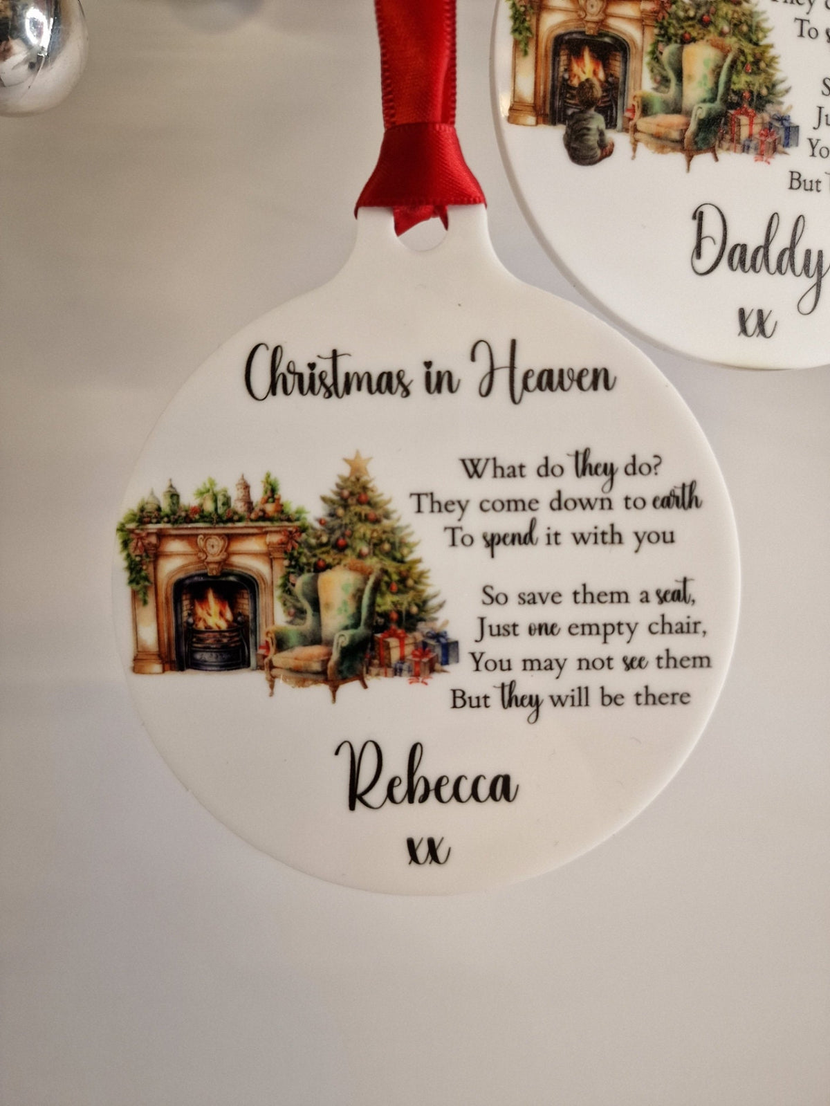 Christmas in Heaven Memorial bauble - Decoration - Stocking filler - Anniversary - Gift - Present - Unusual - Personalised - For him or Her