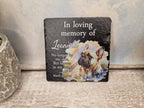 Personalised Dog Memorial grave marker - Choice of breed - memorial slate, indoor or outdoor, Rainbow bridge - colourful - memory - garden