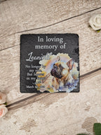 Personalised Dog Memorial grave marker - Choice of breed - memorial slate, indoor or outdoor, Rainbow bridge - colourful - memory - garden