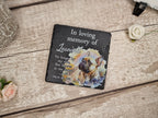 Personalised Dog Memorial grave marker - Choice of breed - memorial slate, indoor or outdoor, Rainbow bridge - colourful - memory - garden