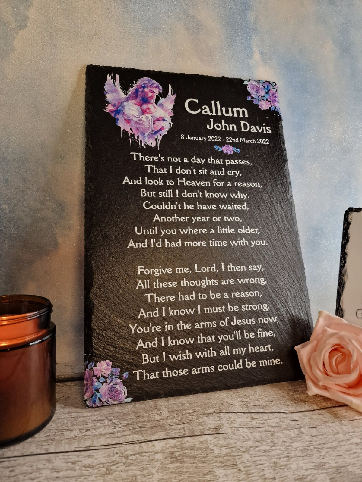 Baby - Child Memorial Grave Decoration, memorial slate, indoor or outdoor, Grave marker - Anniversary - Decor - Garden - Stake - Plaque