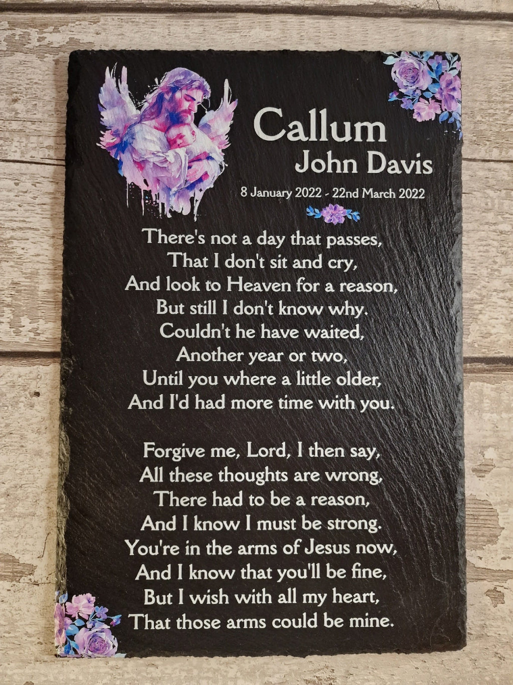 Baby - Child Memorial Grave Decoration, memorial slate, indoor or outdoor, Grave marker - Anniversary - Decor - Garden - Stake - Plaque