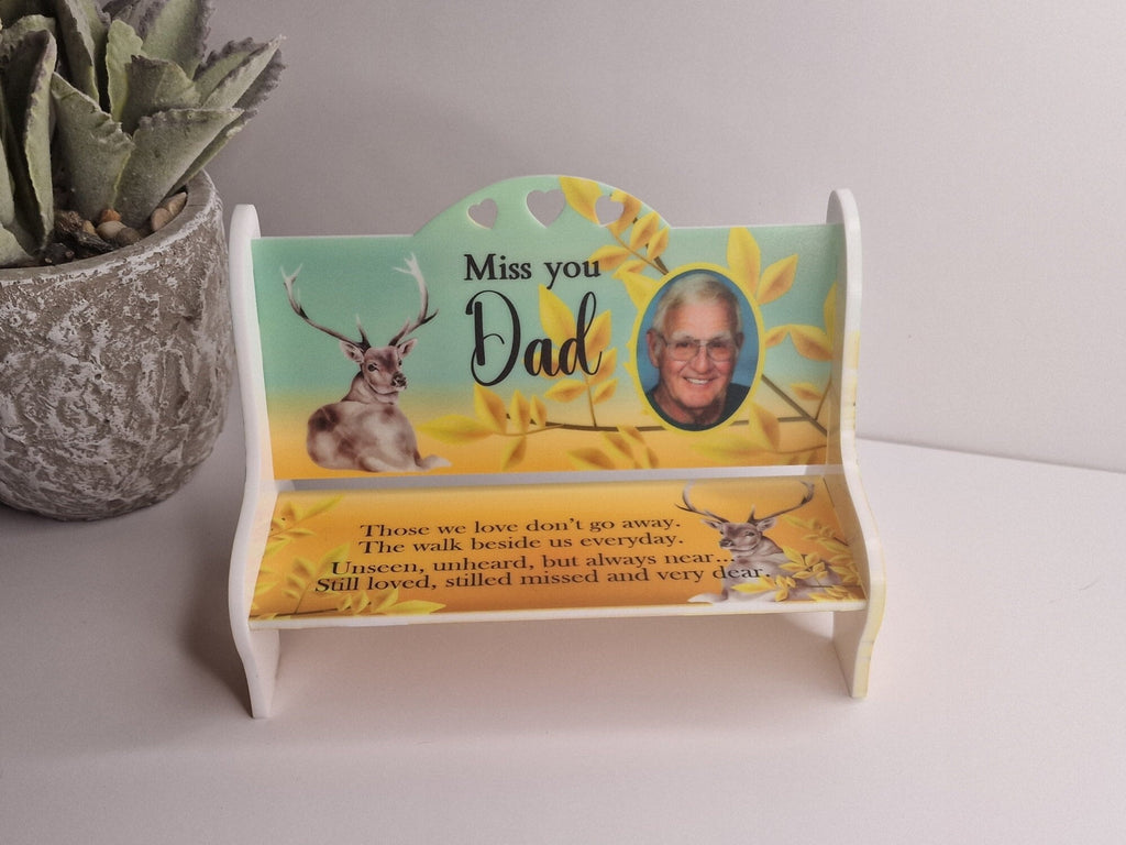 Personalised Memorial bench grave decor, Ornament - Memory - Indoor - Outdoor - Garden - Caravan - Grave side - Home - Poem - Seat - Gift