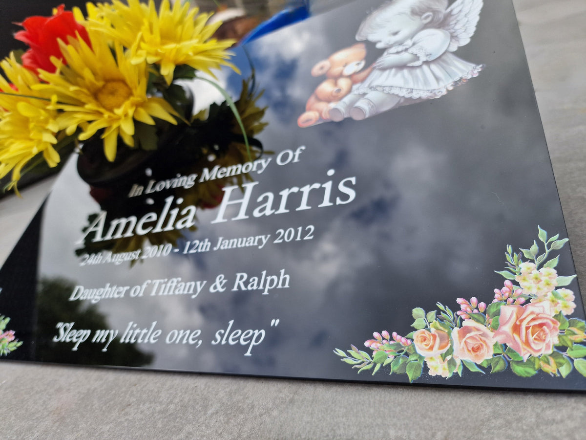 Personalised baby memorial grave marker, Temporary headstone, outdoor, remembering your loved ones - Child - Girl - Miscarriage - Angel
