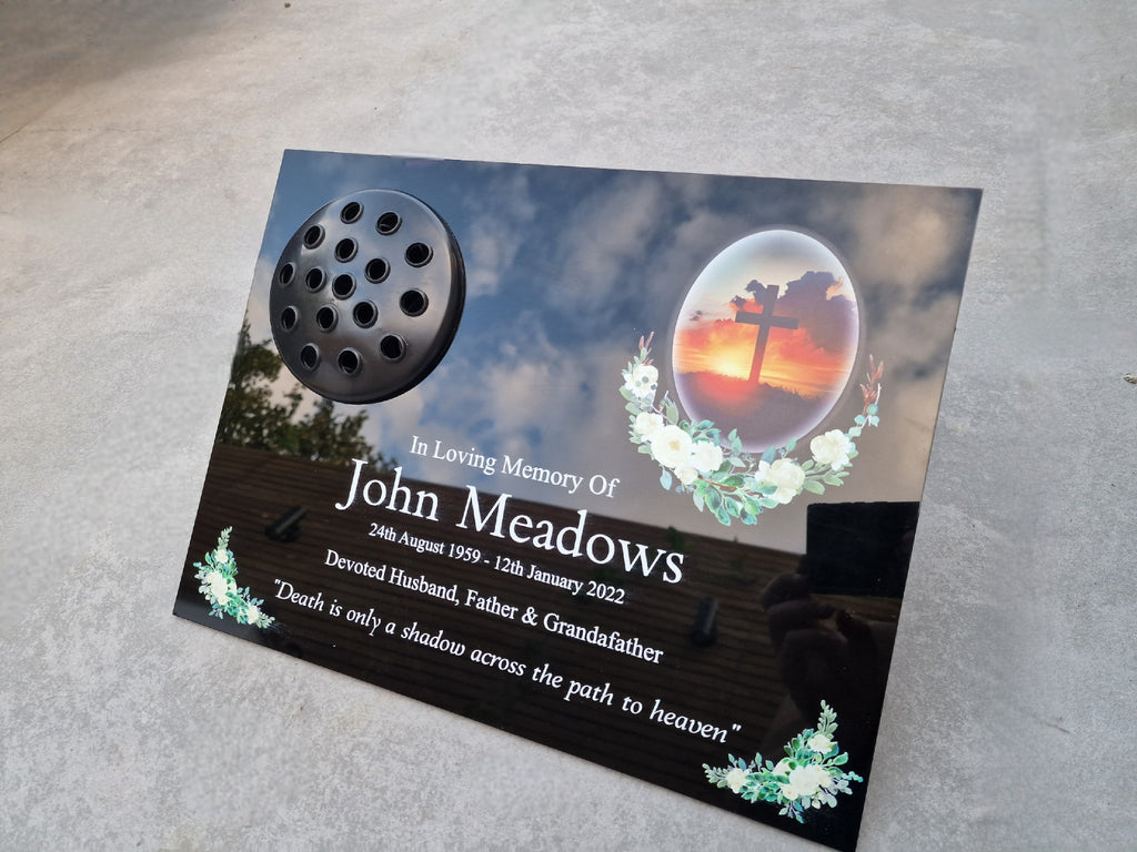 Personalised memorial grave marker, Temporary headstone, outdoor, remembering your loved ones - Male - Female - decoration - Angel - Cross
