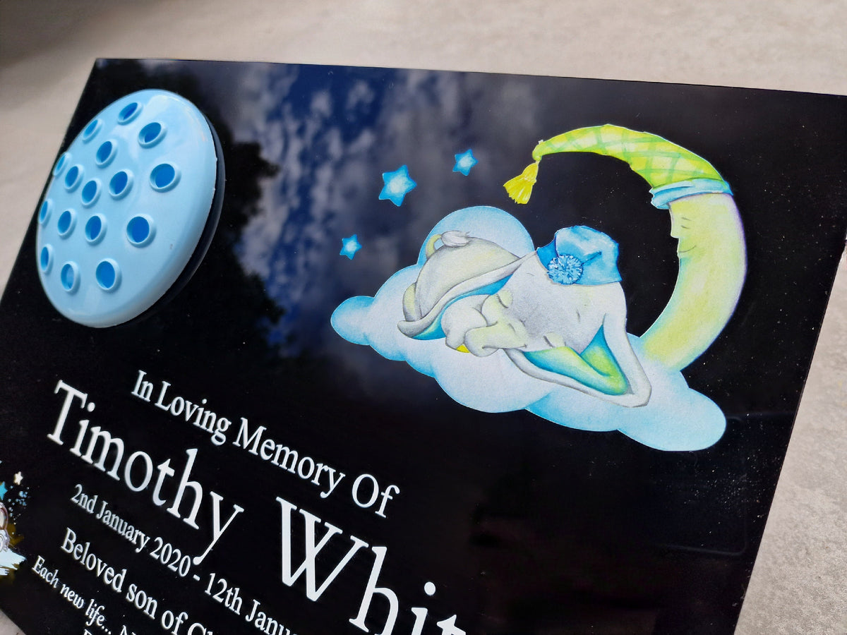 Personalised baby memorial grave marker, Temporary headstone, outdoor, remembering your loved ones - Child - Boy - Miscarriage - Angel