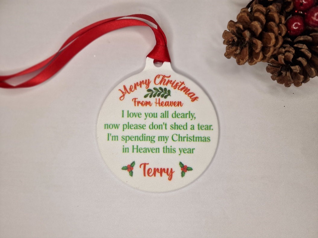 Christmas Memorial bauble - Xmas decoration - Stocking filler - Anniversary - Gift - Present - Unusual - Personalised - For him - Her - love