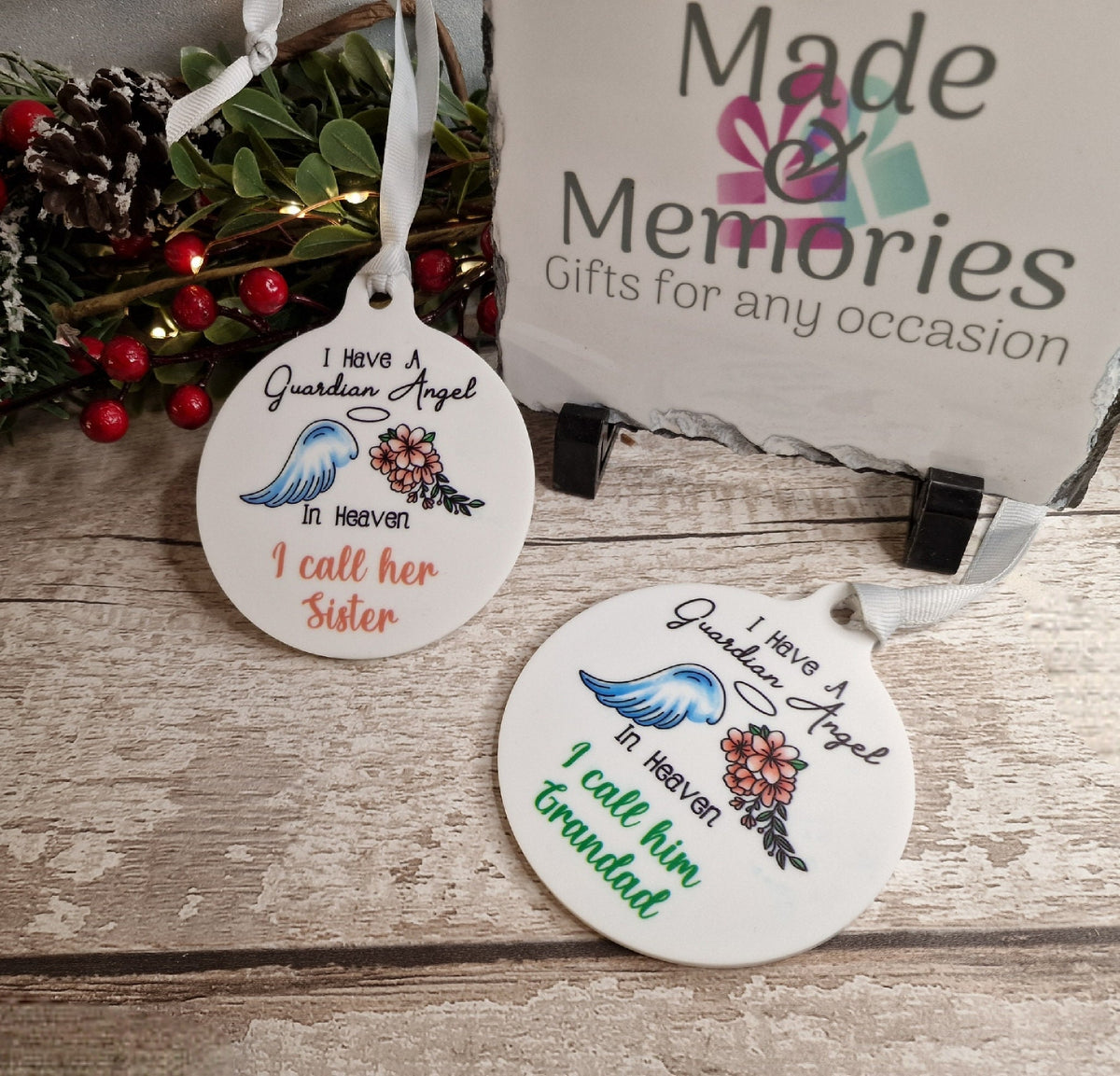 All year round Memorial bauble - Xmas decoration - Car decoration - Anniversary - Gift - Present - Unusual - Personalised - For him - Her