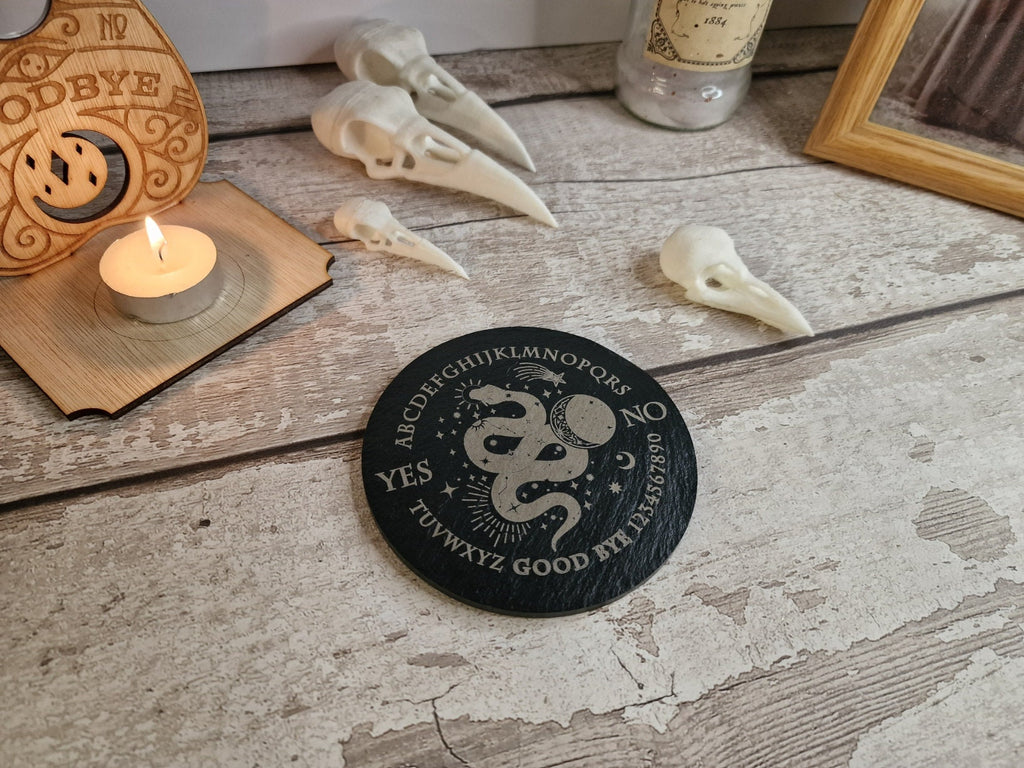 Ouija board game Coaster - Candle display stand - Snake -Beautiful yet spooky Halloween decoration - novelty - decor - home- zombie witch