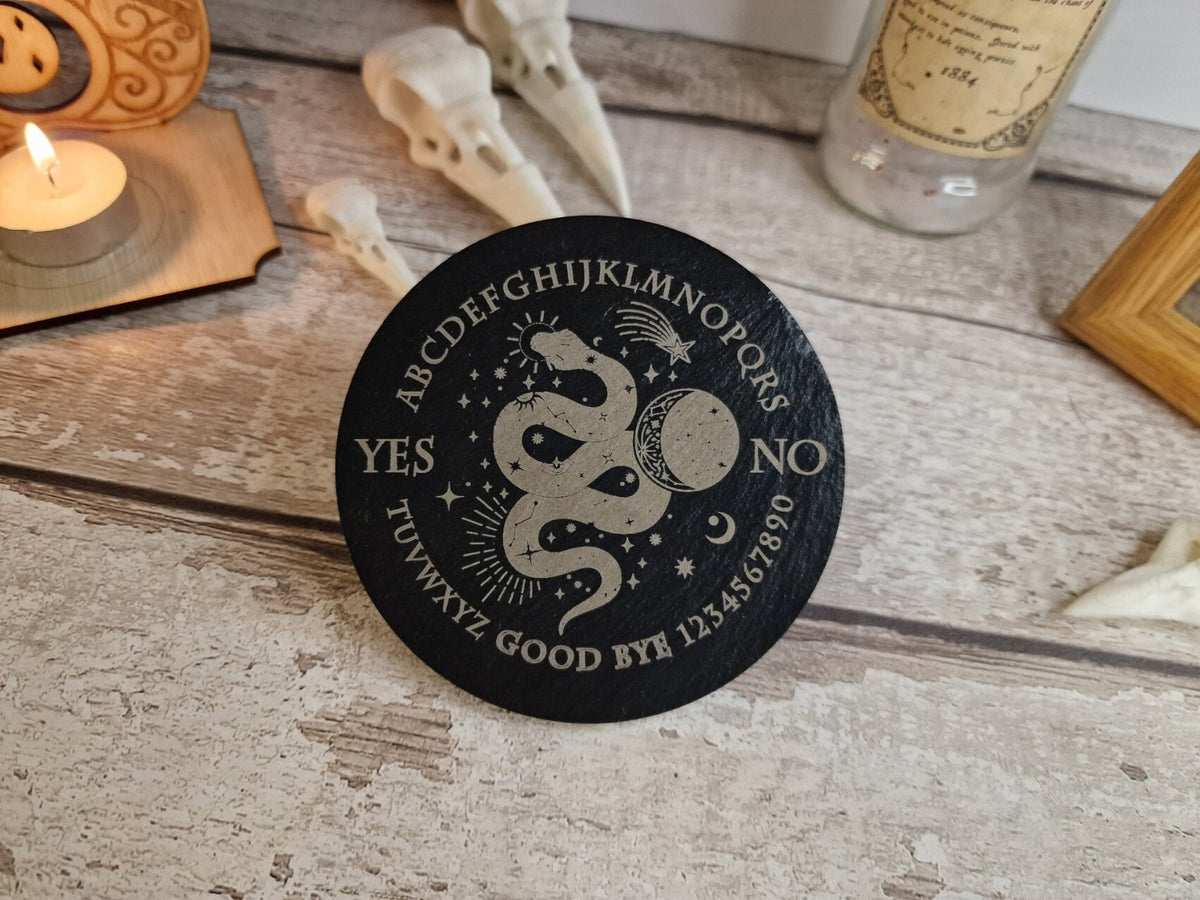 Ouija board game Coaster - Candle display stand - Snake -Beautiful yet spooky Halloween decoration - novelty - decor - home- zombie witch