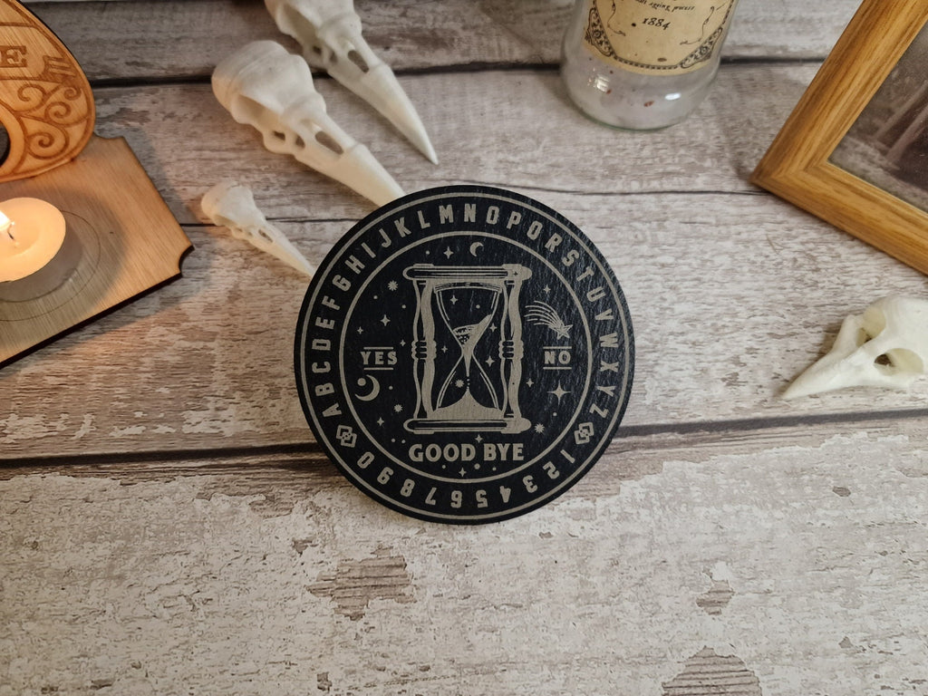 Ouija board game Coaster - Candle display stand - Beautiful yet spooky Halloween decoration - novelty - decor - home - zombie - witch