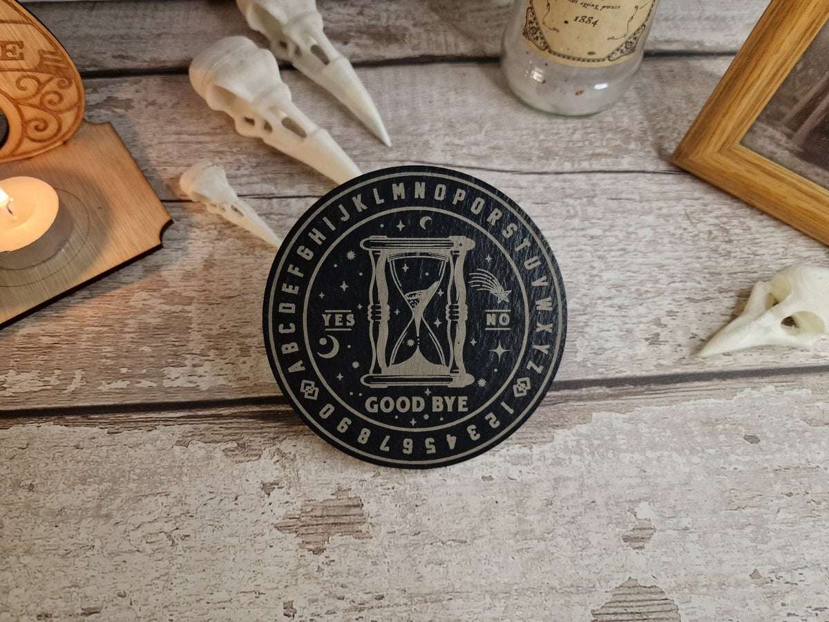 Ouija board game Coaster - Candle display stand - Beautiful yet spooky Halloween decoration - novelty - decor - home - zombie - witch