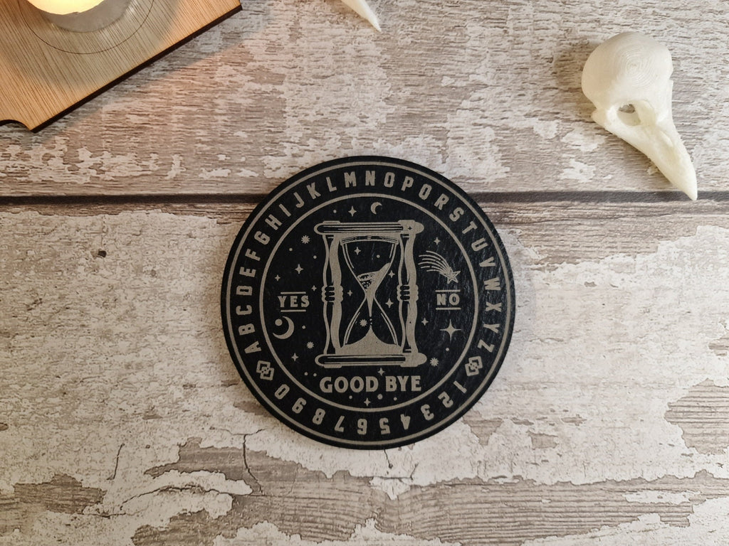 Ouija board game Coaster - Candle display stand - Beautiful yet spooky Halloween decoration - novelty - decor - home - zombie - witch
